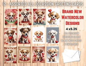 12 Assorted All Occasion Greeting Cards Blank with Envelopes #014 - Picture 1 of 1