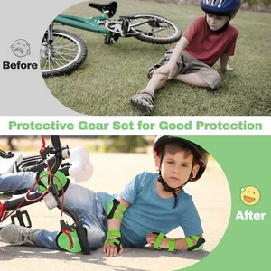 Knee Pads for Kids Knee and Elbow Pads Wrist Guards Adjustable Protective Gea... - Picture 1 of 6