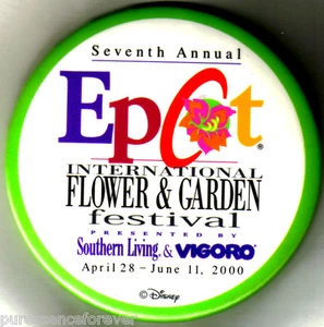 Insignia de botón de Disney: WDW/Epcot - 7o Festival Internacional de Flores y Jardines 2000 - Imagen 1 de 1