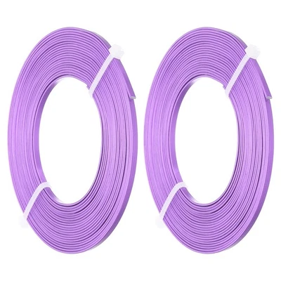 18 Gauge 3mm Wide Flat Wire, 16.4Ft 2 Roll Bendable Flat Bezel Wire Light Purple — 第 1/4 张图片