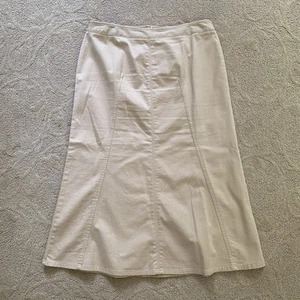 Maxi gonna Talbots Petites kaki beige cotone taglia 12P elasticizzata vestibilità svasata - Foto 1 di 7