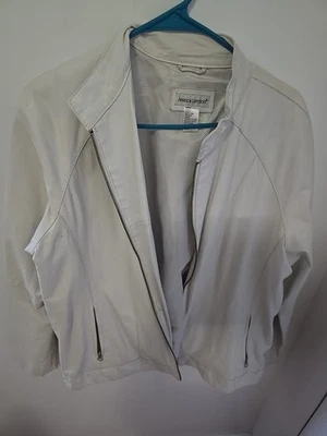 Jessica London 女式真皮短夹克 16 码 — 第 1/4 张图片