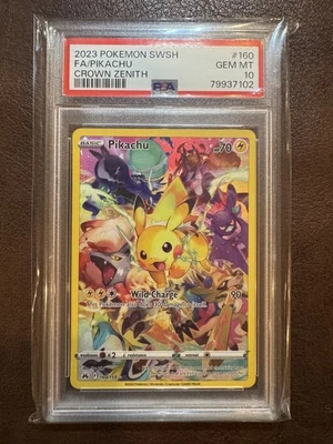Pokémon Espada y Escudo Corona Zenith #160 Fa/Pikachu Crown Zenith 2023 PSA 10 Foto 1 de 2
