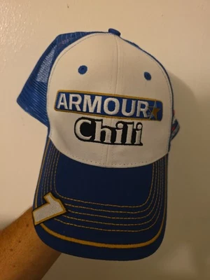 JR Motorsports Hat Armour Chili Racing NASCAR Trucker Cap Adjustable Blue White  - Image 1 of 4