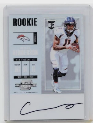2017 Panini Contenders Optic Carlos Henderson AU RC #132 Broncos - Image 1 of 2