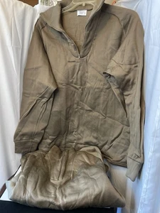 2 US Military Cold Weather Undershirt Mens XL Brown Polypropylene Fleece 1/4 Zip - Picture 1 of 6