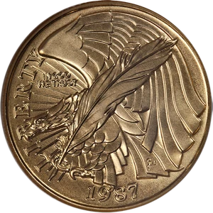 1987-W Constitution Commemorative Gold $5 NGC MS70 - STOCK - Picture 1 of 4