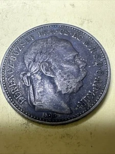 Hungary 🇭🇺 1 Korona 1895 Silver Stacker, Foreign Silver XF Collector KJ022 - Bild 1 von 2