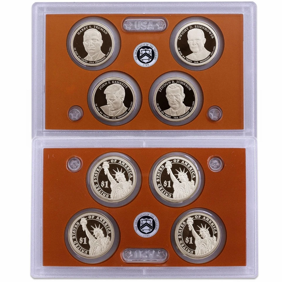 2015 S款总统美元精制4枚硬币无盒或真品证明美国硬币 — 第 1/4 张图片