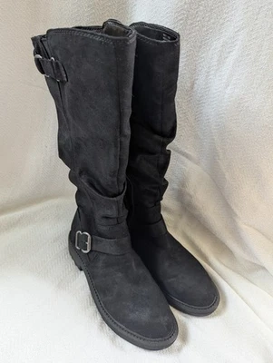 Botas SONOMA RUMER hasta la rodilla negras profundas con hebilla lateral cremallera para mujer 7,5 excelentes bonitas Foto 1 de 4