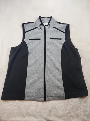 Chaleco de golf ligero para mujer con cremallera Alfred Dunner talla 16W negro gris Foto 1 de 4