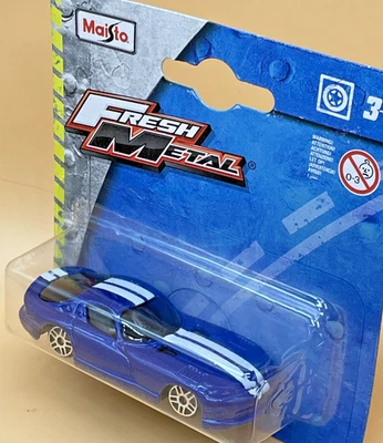 Maisto Dodge Viper GTS Blue 1:64 – Fresh Metal Short Card Muscle Car Diecast Gif — 第 1/4 张图片