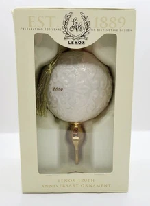 Lenox 120th Anniversary Finial 2009 Ornament Round Christmas Holiday Decor Boxed - Bild 1 von 9