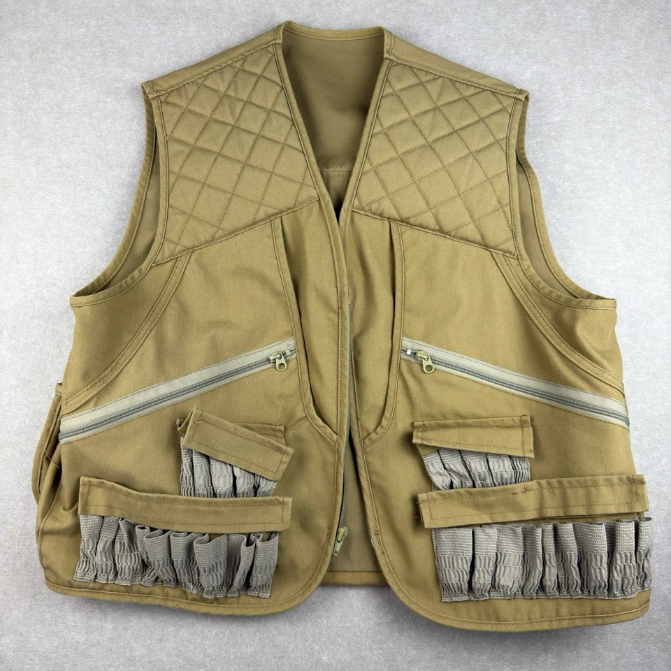 Vintage Gamehide Vest Mens M Tan Shooting Hunting Utility Ammo Pockets Canvas. - Image 1 of 4