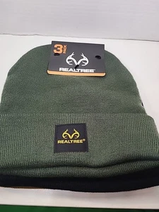 Realtree Beanie 3er Pack grün, schwarz, braun neu mit Etikett - Bild 1 von 5