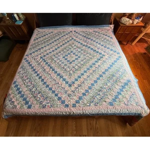 Vintage Trip Around the World Arch Quilt Pastel Patchwork 79 X 76 Floral Pastel - Picture 1 of 14