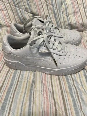 Puma Cali Blanco Rosa Zapatos Cuero Satinado Informales Tenis Con Cordones Mujer Talla 8 Foto 1 de 4