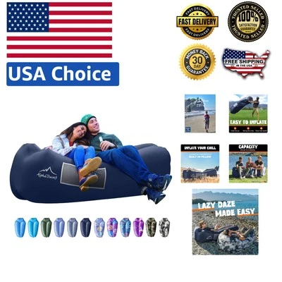 Foldable Air Hammock with Pockets - Perfect for Backyard & Outdoor Adventures - Image 1 of 4