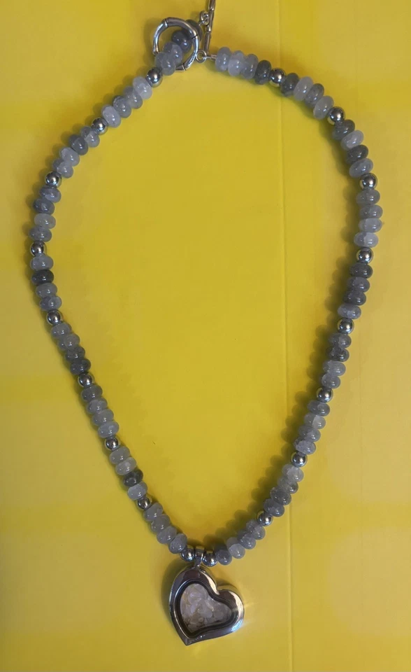 Ginger Lynn 由我设计和手工制作天然宝石和金属 19 英寸长 — 第 1/1 张图片