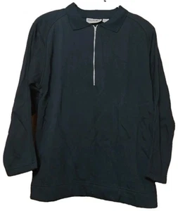 Women's Francique Vintage Black Zip Up Collared Shirt Size Medium - Picture 1 of 1
