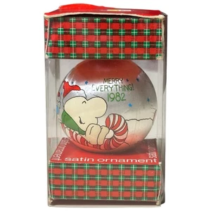 American Greetings Ziggy Christmas Ornament Merry Everything 1982 Holiday Satin - Bild 1 von 10