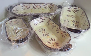 Temptations by Tara Old World Purple Set of 4 Squoval Nesting Bakers w/ Handles - Picture 1 of 12
