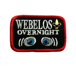 Webelos Overnight Cub Scouts Of America "Eyes" Patch Red Thread Boarder - Picture 1 of 2