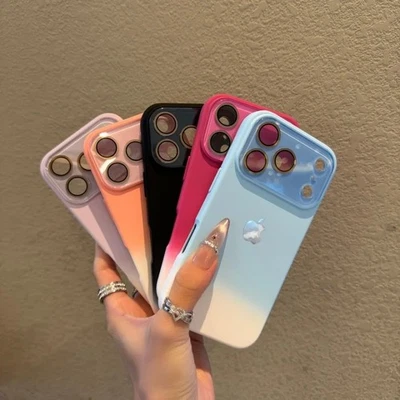 Gradient Blending Liquid Silicone Case - Matte Shockproof Cover iPhone 17-12 - Image 1 of 4