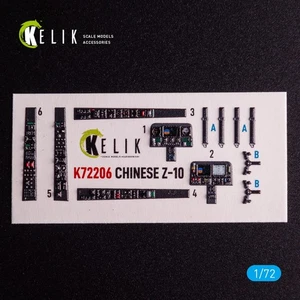 Z-10 Chinese Interior 3D Decals (for HobbyBoss Helicopter kit) 1:72 KeliK K72206 - Picture 1 of 10