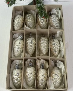 1654/25 1 Karton (12 St.) Christbaumschmuck Weihnachtsschmuck Zapfen - Picture 1 of 4