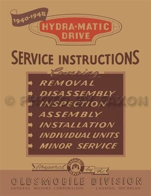 Olds Hydra Matic Transmission Shop Manual 1946 1947 1948 Oldsmobile libro de reparación Foto 1 de 3