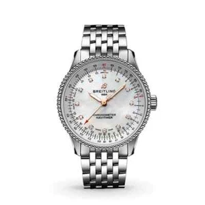 BREITLING NAVITIMER AUTOMATIC 35MM LADIES MOTHER OF PEARL DIAL A17395 RRP$8690 - Picture 1 of 15
