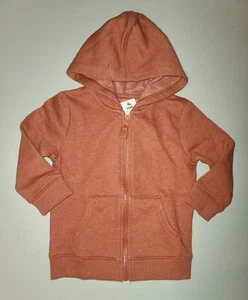 NEW INFANT BABY TODDLER BOYS ORANGE HOODED SWEAT JACKET SIZE 18 MONTHS - Picture 1 of 2