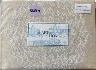 ANN GISH Arte del Hogar~Colette~Juego de edredón~QUEEN3 piezas~Lujo~Bordado~Precio de venta sugerido por el fabricante $355~NUEVO CON ETIQUETAS~ Foto 1 de 4