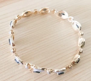 Gorgeous 1.54ctw GENUINE SAPPHIRE STONE & DIAMOND BRACELET 7.5" NEW!! - Picture 1 of 7