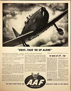 1943 Army Air Forces Recruiting Service To Men of 17 WWII Vintage Print Ad - Picture 1 of 6