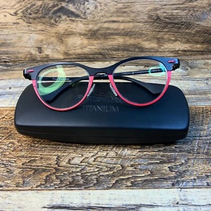Matttew col.1196 Red Black Eyeglasses Frames Only Made in Belgium - Picture 1 of 5