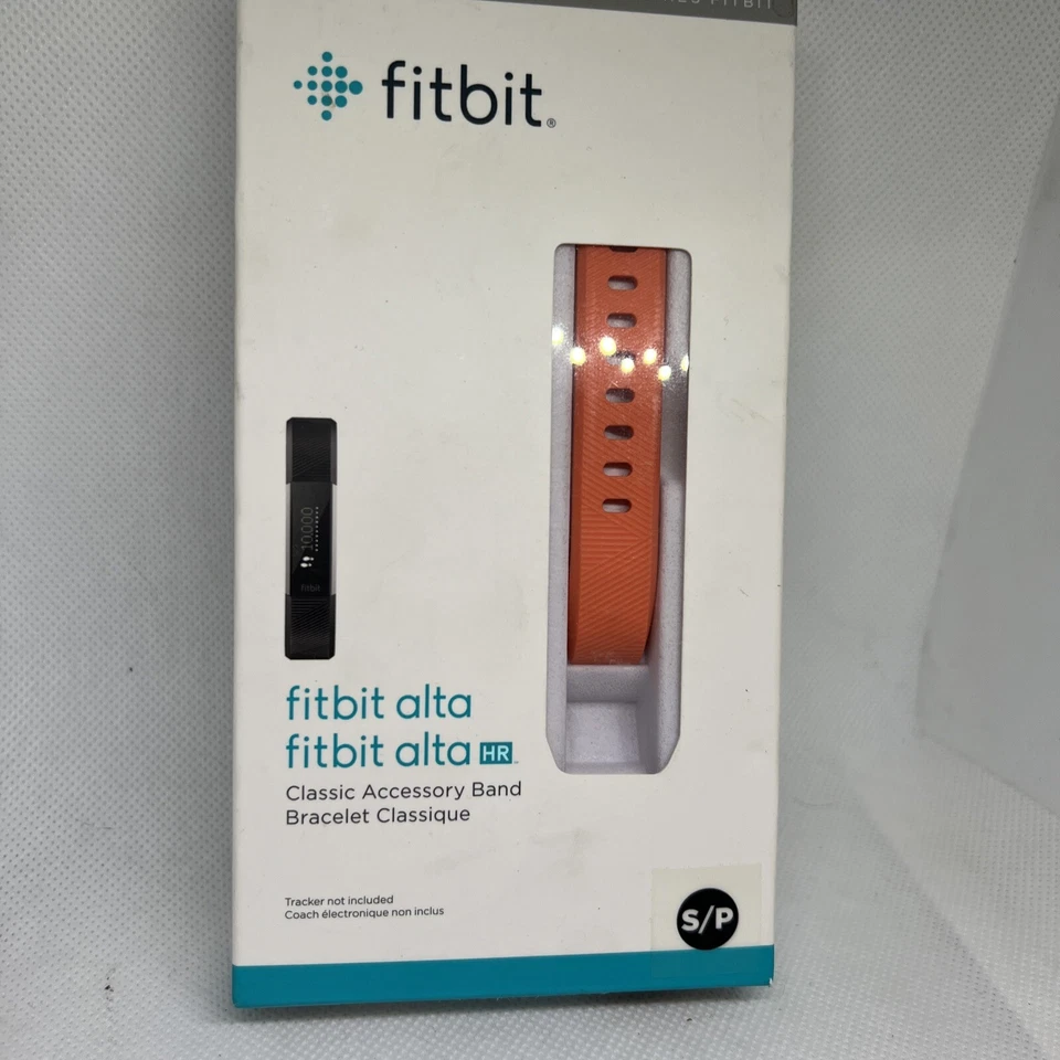 Raro FITBIT Clásico Accesorio Banda Pulsera Alta Fitness Reloj Correa Naranja/Rosa Foto 1 de 4