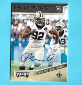 2018 Panini Playoff Rookies Auto Marcus Davenport #246 Rookie Auto RC - Picture 1 of 2
