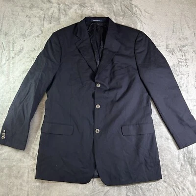 Alan Flusser 44L мужской Sportcoat винтажный 3 кнопки 100% шерсти блейзер куртка синий - Изображение 1 из 4