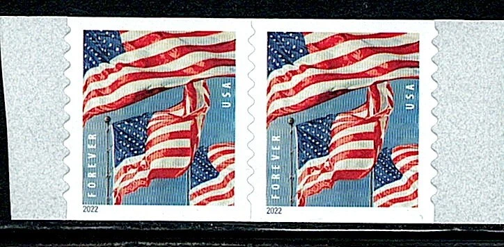 Mint US Pair of Flag Coil Forever Stamp Scott# 5657 (MNH) - Image 1 of 1