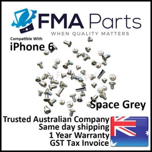 iPhone 6 Black OEM Full Screw Set Kit Bottom Phillips Pentalobe Star Replacement - Photo 1 sur 2