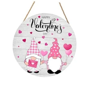 Happy Sign, Valentines Day Door Decor Wood 12 x 12 inches Valentine's Day - Picture 1 of 8