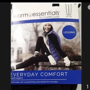 Leggings donna Cuddl Duds neri caldi ed essenziali comodi tutti i giorni taglia small - Foto 1 di 7