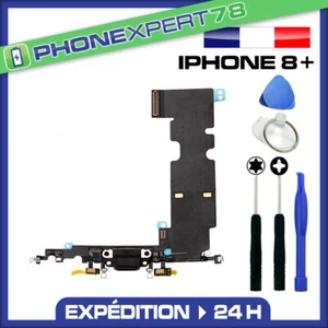 NAPPE DOCK CONNECTEUR DE CHARGE + MICRO POUR IPHONE 8 PLUS NOIR + KIT OUTILS - Imagen 1 de 1