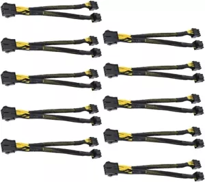 10PCS 8Pin Mining Cable GPU Power Cable Bitcoin Mining VGA 8 Pin Female to Male - Picture 1 of 1
