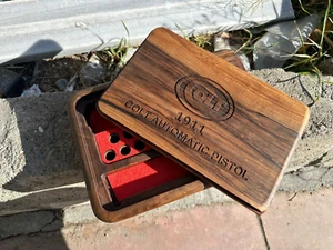 COLT 1911 CUSTOM DESIGN WALNUT PRESENTATION BOX/CASE NEW - Picture 1 of 11