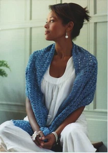 LOVE-IN-A- MIST - Beaded Shawl Crochet Pattern - Martin Storey ROWAN Sienna 4ply - Picture 1 of 5