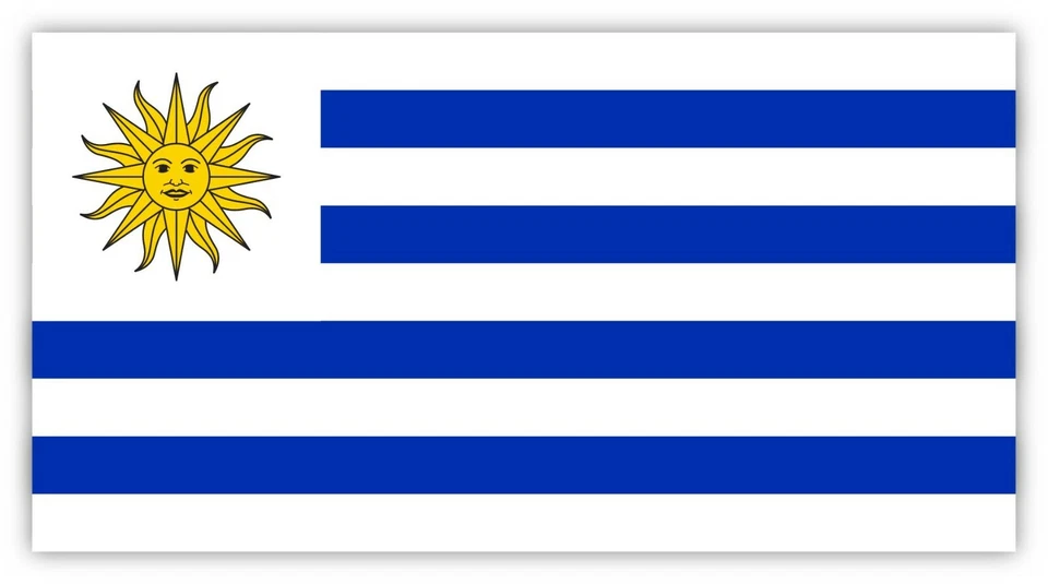 4KIDS Uruguay Flag Patriotic Sticker Decal Laptop Wall Car Hard Helmet