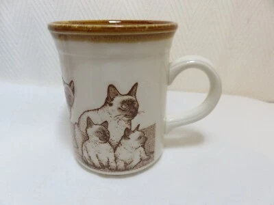 Biltons siamese cats stoneware coffee mug made in England # 1 - Image 1 of 4